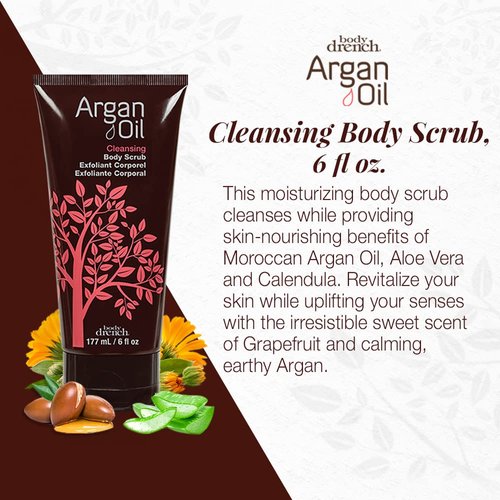 Body Drench Argan Oil Cleansing Body Scrub, 6 fl oz