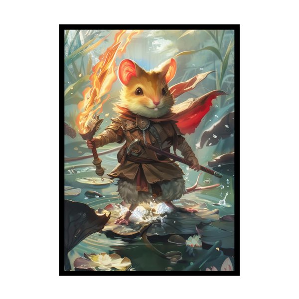 Katomula 100 PCS MTG Card Sleeves with 100 PCS Perfect Fit Sleeves, Art Matte Card Sleeves with Inner Sleeves - Fit Standard Size Cards - Adventurous Mouse