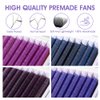 NATUHANA YY Eyelash Extension 0.07mm D Curl 8-14mm Mixed Makeup Tray Lash Supplies Premade Fans Y Shape Volume Lash 12Raws/Case Premium Faux Mink False Lash Extensions (8-14 MIX, purple;0.07 D)