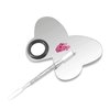 6 in 3 Set Makeup Mixing Palettes, 2 Pcs Stainless Steel Nail Art Palette with 2 Makeup Spatula for Foundation Makeup Tools Eyeshadow Nail Art (4 in 2 Silver Heart Rectangular)