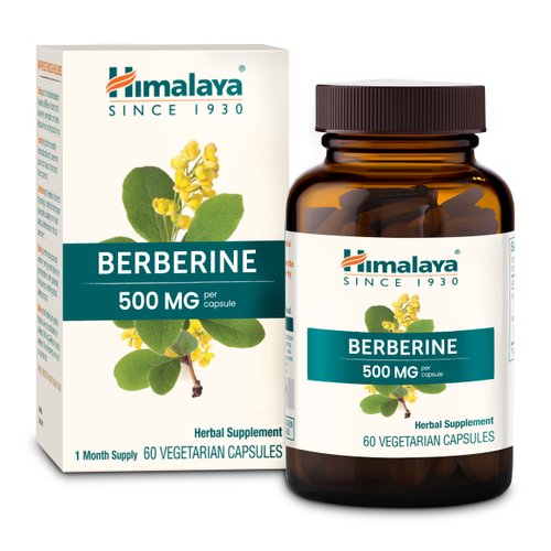 Himalaya Berberine for Metabolism & Cholesterol Support, GI Support & Immune Support, 1000 mg Serving, Berberine HCL from Indian Barberry Root, Vegan, Gluten Free, Herbal Supplement, 60 Capsules