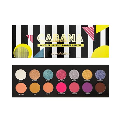 Ccolor Cosmetics Cabana, 14-Color Eyeshadow Palette, Highly Pigmented, Long-Wearing, Easy-to-Blend, Matte, Shimmer & Neutrals Eye Shadow, Professionally Formulated Eye Makeup