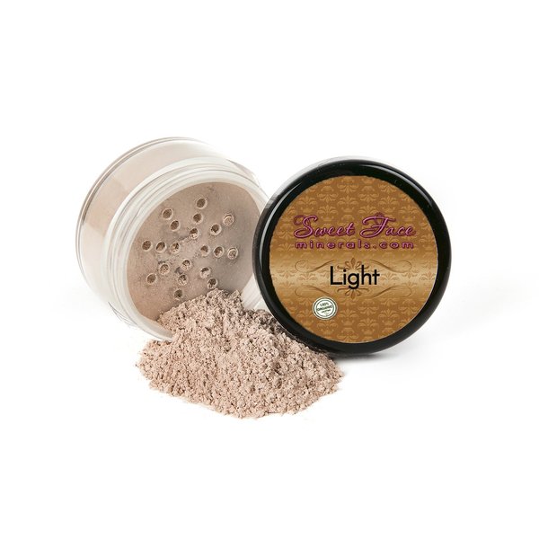 4pc (LIGHT) KIT w/KABUKI BRUSH Mineral Makeup Matte Loose Powder Foundation Concealer Blush Long Lasting Bare Face Cosmetics