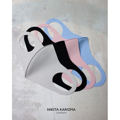 KARIZMA Styling Essentials Cloth Face Mask. 4 Buttery Soft Masks Washable Fabric. (Classic) Pink, Soft Grey, Blue and Black Face Mask Reusable. Fabric Face Mask 4 Pieces