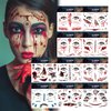Halloween Prank Makeup Temporary Tattoo, 10 PCS Halloween Temporary Face Tattoos for Adults, Halloween Mouth Tattoos Stickers, Horror Clown Fake Face Scars Wound Tattoo Makeup Kit for Cosplay Party