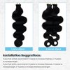 Body Wave Tape in Hair Extensions Human Hair 26 Inch Invisible Tape in Tracks Hair Extensions Curly Tape ins for Black Women Human Hair PU Weft Tape in Human Hair Extensions 20 Pieces Tape ins Hair