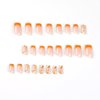 RikView French Tip Press on Nails Medium Fake Nails Square Acrylic Nails with Swirls Design Orange Nails for Women
