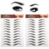 Molain Eyebrow Tattoos Stickers 7 PCS Waterproof Tattoo Color Fake Eyebrows Tattooed Stencils Instant Transfer False Brows Shape Grooming Shaping Temporary Brow Peel Off Tint Paper For Women(black)