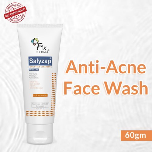 FIXDERMA 2% Salicylic Acid Face Cleanser, Salyzap Daily Face Cleanser for Acne | Face Wash for Women & Men | Sutable for Oily Skin, Acne Prone & Sensitive Skin - 2.1 Fl Oz
