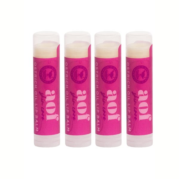 American Ostrich Farms Hydrating Lip Balm, 4-Pack, Passionfruit