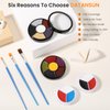 3 Colors Face Body Paint + 3pcs Sponge + 3pcs Brush, 【Full Coverage】【Skin Friendly】【Long Lasting】, Professional Paint Makeup Product For Halloween/Masquerade/Cosplay/Movie Makeup, Black+White+Red