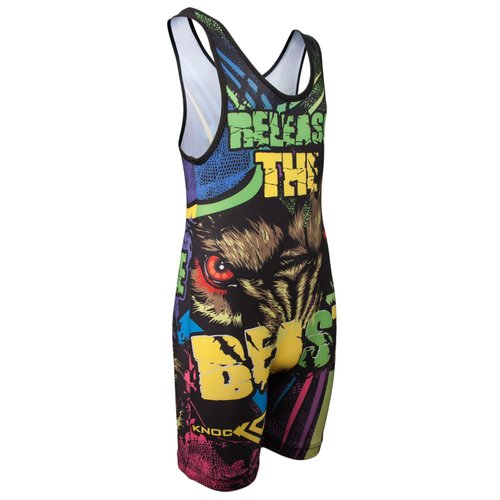 KO Sports Gear - Unisex Wrestling Singlet (Release the Beast, Youth XX-Small)