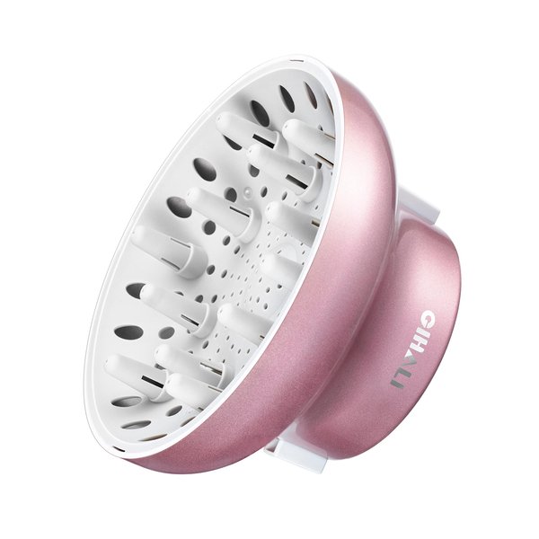 GIHALI Universal Hair Diffuser “Super Sturdy” 1.7 Inch to 2.6 Inch for Natural Curly and Wavy Hair, Hair Dryer Attachment (Rose Gold)