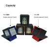 AEGIS GUARDIAN Card Deck Box for MTG, Commander Window Display, Trading Card Storage Box Holds 100 Double-Sleeved Cards, TCG Deck Box with 2 Dividers and 1 Toploader, Black&Gray