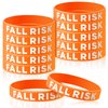 12 Pcs Fall Risk Bracelet Emergency Alert Wristband for Elderly Patient Wristbands Fall Risk Silicone Wristbands Rubber Bracelets for Men Women Kids Old People Gifts, Orange