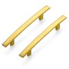 Ravinte 10 Pack 6 Inch Curved Cabinet Pulls Brushed Brass Zinc Alloy Kitchen Cupboard Hadware Arch Drawer Handles Cabinet Pulls 6" Length,3.75" Hole Center