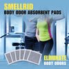 SMELLRID Activated Charcoal Body Odor Absorbent Pads: 12 (4"x4") BO Deodorizer Pads with Adhesive Strips