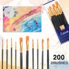 ESRICH Acrylic Paint Brushes Set, 20 Packs / 200 Pcs Nylon Hair Paint Brushes,Paint Brush Set Suitable for Oil,Watercolor,Rock Body Face Art, Kids Adult Perfect Art Painting Craft Paint Brush Kits.