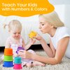 Tiny Tinker Stacking Cups Baby Toy Educational Cup Stacking Set 8-Pc Stackable Cups with Number Rainbow Nesting Cups for Babies 6-12 Months Stacking Cups for Toddlers 1-3 Perfect for Indoor/Outdoor