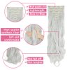 FUTATA 7Pcs 16 Clips 24 Inch Wavy Curly Full Head Clip in on Double Weft Hair Extensions for Women Girls, Silver Grey
