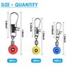 Fishing Line Sinker Slides Fishing Floats Connector Rolling Fishing Swivels with Interlock Snaps for Catfishing Braided Fishing Line (100pcs Kit)