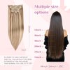 DIYOMO Hair Extensions Real Human Hair,Human Hair Clip In Extensions Soft&Natural Human Hair Extensions Clip Ins 120g 7pcs Real Hair Extensions Clip In Human Hair Straight&Invisible (18 Inch, 18/613)
