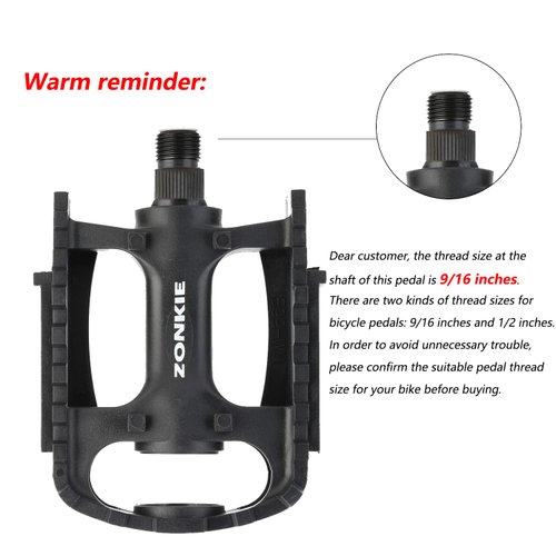 ZONKIE Bicycle Pedals, Bike Pedals, Plastic MTB Pedals, 9/16 Inch