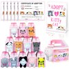 37 Pcs Adopt A Cat Party Favors Include 12 Foldable Kitten Boxes 12 Mini Stuffed Cat 12 Card 1 Stand for Adopt A Kitty Party Favors Cat Party Supplies Gifts