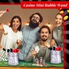Rotatingpals 24 Pcs Casino Bubbles Bulk Casino Themed Party Favors Mini Bubble Wands Las Vegas Bubbles for Night Casino Bubble Wand Casino Party Favor Poker Game Toys for Gift Bag Stuffers