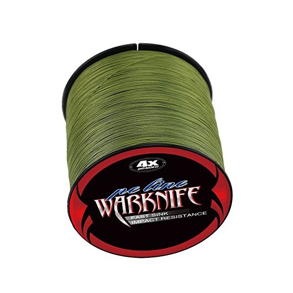 Warknife 4 Strands Braided Fishing Line, 300M/328Yards 90LB Super Strong Wear-Resistant Tensile Strength Small Diameter Fishing Wire,Army Green