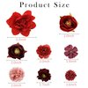 SuPoo 16 Pack Red Rose Flower Hair Clips Small Hawaiian Flower Claw Clip Mini Alligator Clips Cute Side Hair Barrettes for Women Girls Wedding Hair Accessories Brooch Boho Hair Styling Accessories