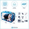 Small Clear Travel Packing Cube/See Through PVC Plastic Pouch for Carry On Suitcase, Backpack or Diaper Bag/Transparent Multipurpose Accessories, Makeup & Underwear Organizer (Royal Blue)