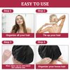 URAQT 2pcs Silk Bonnet for Sleeping Women, Silk Hair Wrap for Sleeping Night Head Cover Silk Bonnet for Long Hair Bonnet Satin Bonnet Breathable Sleeping Cap for Long Hair Curly Hair (Black&Red)