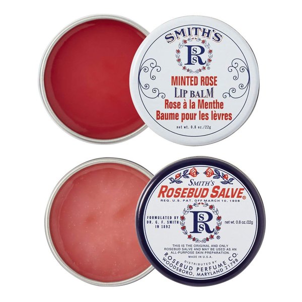 Rosebud Perfume Co. ROSEBUD SALVE / MINTED ROSE Lip Balm Two Pack: 2 x 0.8 tins