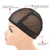 1 Pc Black Mesh Weaving Caps Silicone Grip Elastic Band Wig Cap with Removable Adjustable Silicone Nonslip Wig Band for Making Wig Keeping Wig in Place
