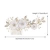 AW BRIDAL Rhinestone Pearls Bridal Hair Comb White Flower Wedding Hair Pieces Pearl Hair Side Comb Wedding Hair Accessories for Brides (Silver)