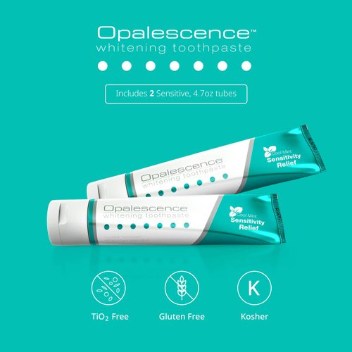 Opalescence Whitening Toothpaste for Sensitive Teeth (2 Pack) - Oral Care, Mint Flavor, Gluten Free - TP-5167-2