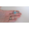 Generic Turquoise blue stone silver metal native barrette hair clip for thin fine hair