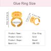 Gold Glue Rings for Eyelash Extension,300PCS Smart Eyelash Glue Rings,Disposable Eyelash Glue Holder flower Glue Cups Rings, Round Lash Rings Lash Glue Holder False Eyelashes Lash Extension Supplies