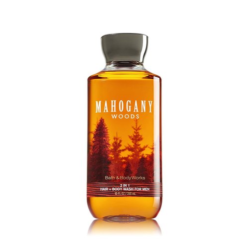 Bath & Body Works, Signature Collection 2 in 1 Hair + Body Wash, Mahogany Woods For Men, 10 Ounce