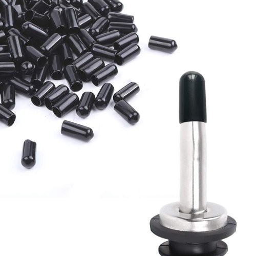 200Pcs liquor spout covers,Pourers Spouts Covers Dust Rubber Caps for Olive Oil Liquor Bottles (Black)