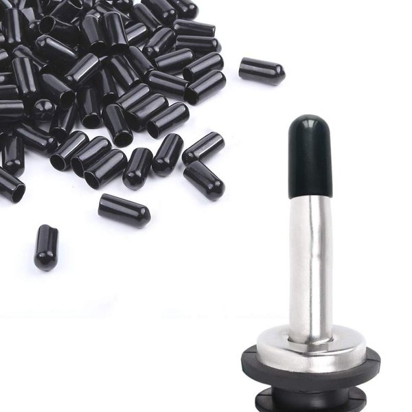 200Pcs liquor spout covers,Pourers Spouts Covers Dust Rubber Caps for Olive Oil Liquor Bottles (Black)