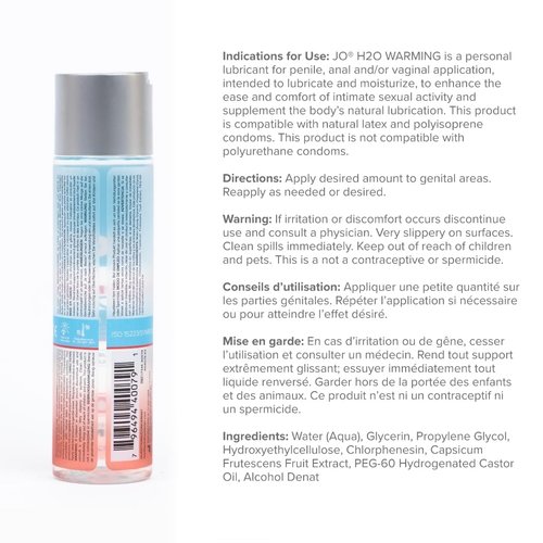 System JO H2O Warming Personal Lubricant, Water Based, 4.5-Ounce Bottle