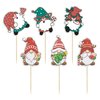 Gyufise 36Pcs Christmas Gnomes Cupcake Toppers Christmas Dwarf Santa Claus Snowflake Cupcake Picks Cake Decorations for Merry Christmas Theme Happy New Year Holiday Party Supplies