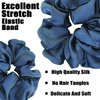 Silk Scrunchies,Elastic Bands Ponytail Holder Silk Satin No Damage, Soft Satin Scrunchies,Hair Accessories Hair Scrunchies Suitable for Women Girls for Thick Thin Fine Curly hair (Blue-Gray)