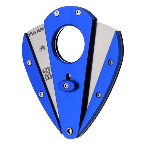 Xikar Xi1 Cigar Cutter, 440C Stainless Steel Blades with Rockwell HRC 57 Rating, 54 to 60 Ring Gauge, Double Guillotine Action, Blue