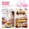 TOYANDONA Dollhouse Crib 2pcs Mini Doll, Miniature Doll Beds with Mobile for Mini House Furniture Set Miniature Dollhouse Furniture Accessories Model Decoration