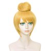 Probeauty Blonde Wig for Cosplay, Short Golden Wig for Women Girls, Halloween Costume Party Fluffy Synthetic Wigs with Buns + Wig Cap