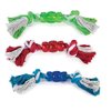 Grriggles Rope N' Rubber Hard Bones Dog Toy 10" Long Durable Tough Tugging Chew Dogs Toys(Blue)