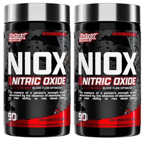 Nutrex Research NIOX Extreme Pumps - 180-Count Pre-Workout Pump Supplement with Arginine Nitrate, Vitamin C, AstraGin for Muscle Pump, Vascularity, Endurance, NO3-T